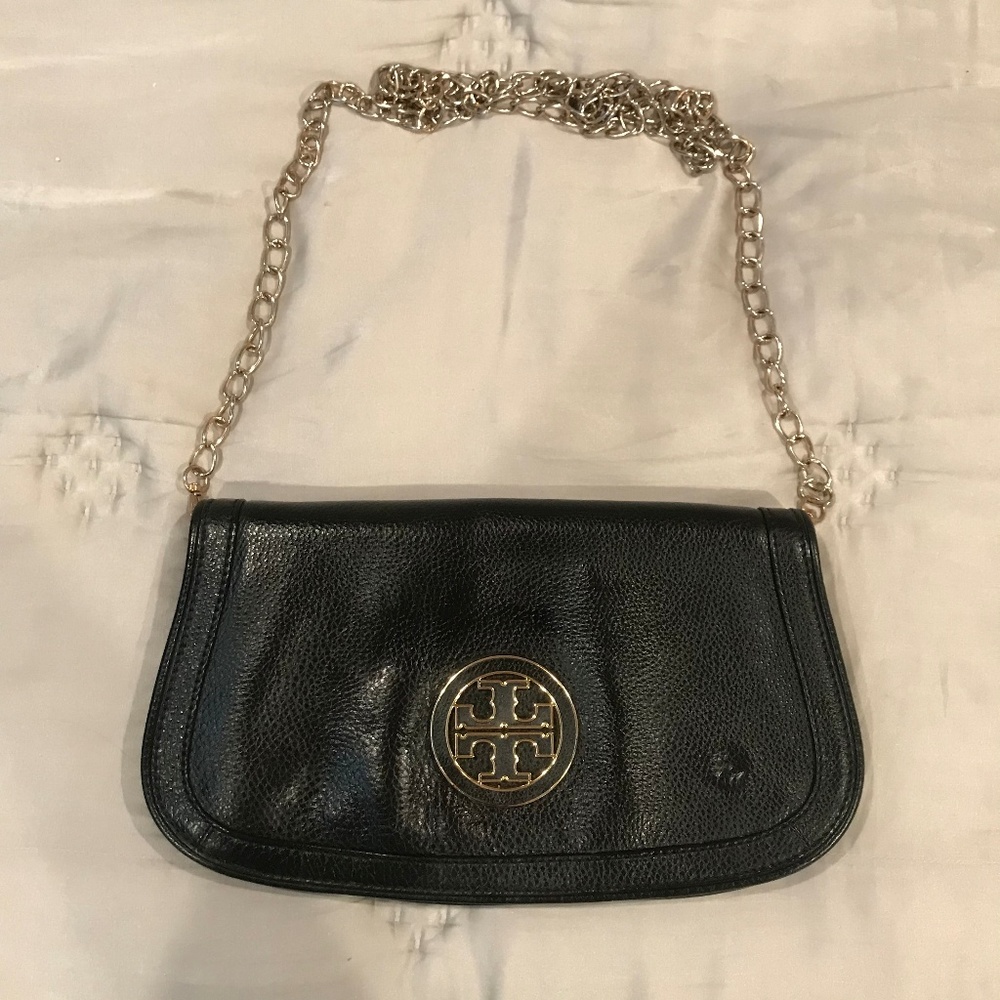 Tory Burch Black Amanda Logo Crossbody Purse